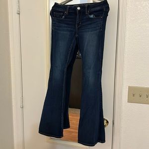 American Eagle “Boho Flair” Super Super Stretch Dark Denim Jeans